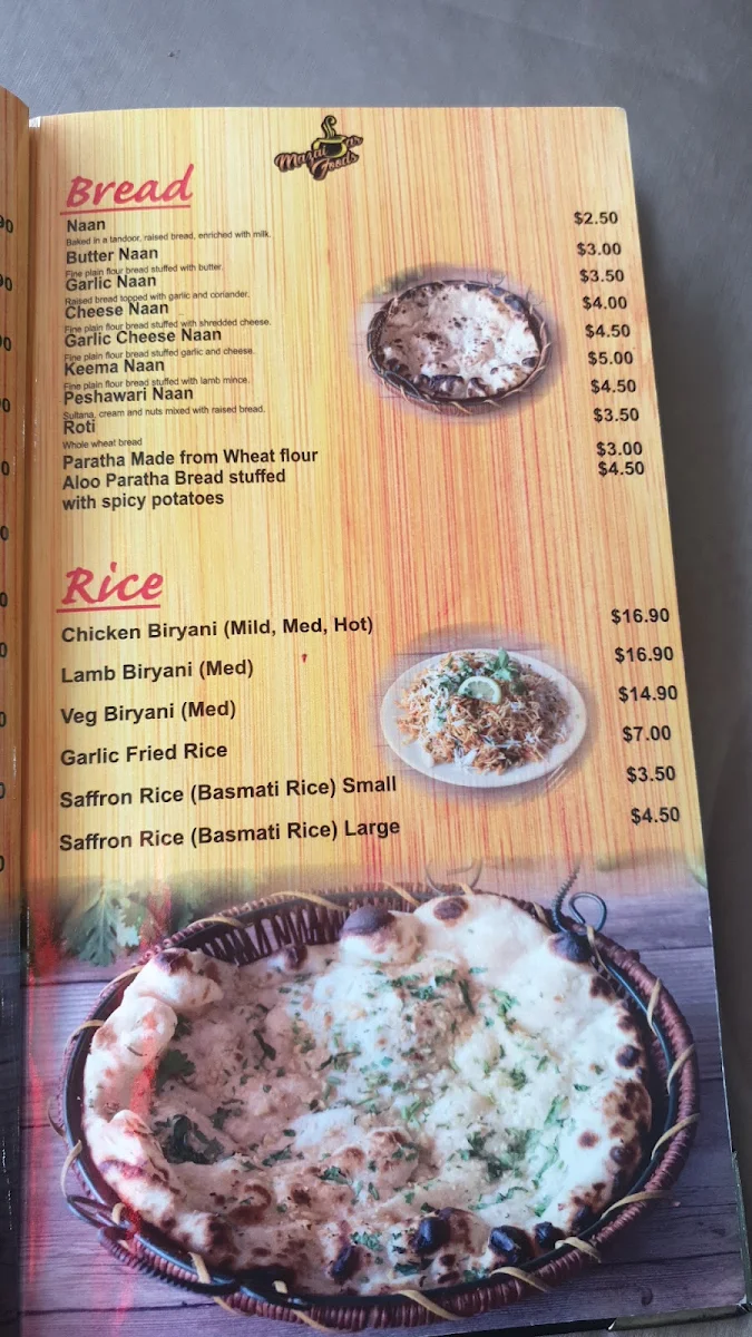 Menu, Mazaidar Foods