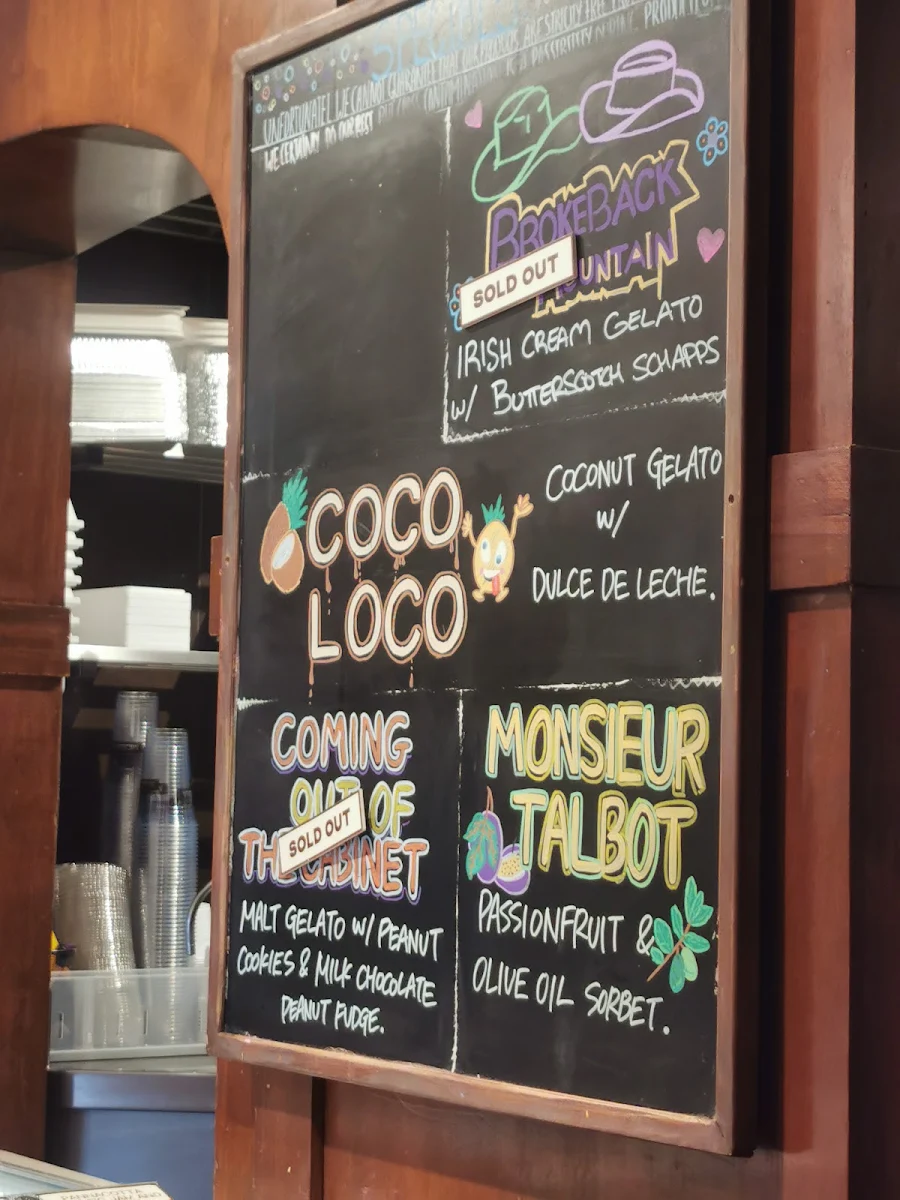 Menu, Gelato Messina Surry Hills