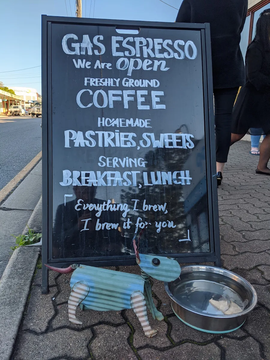 Menu, Gas Espresso Sherwood