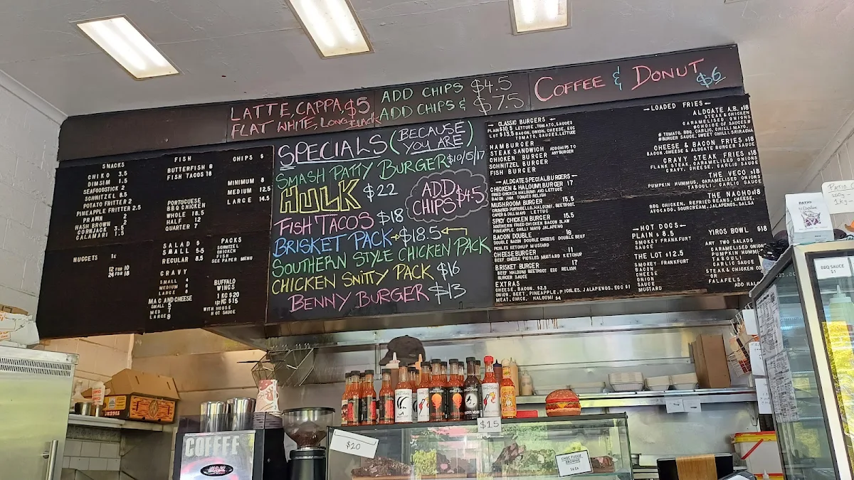 Menu, The Aldgate Chip Shop