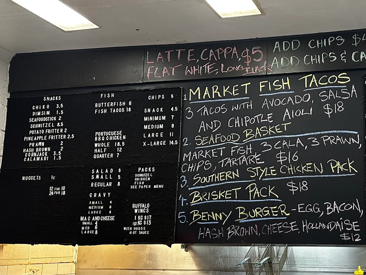 Menu, The Aldgate Chip Shop