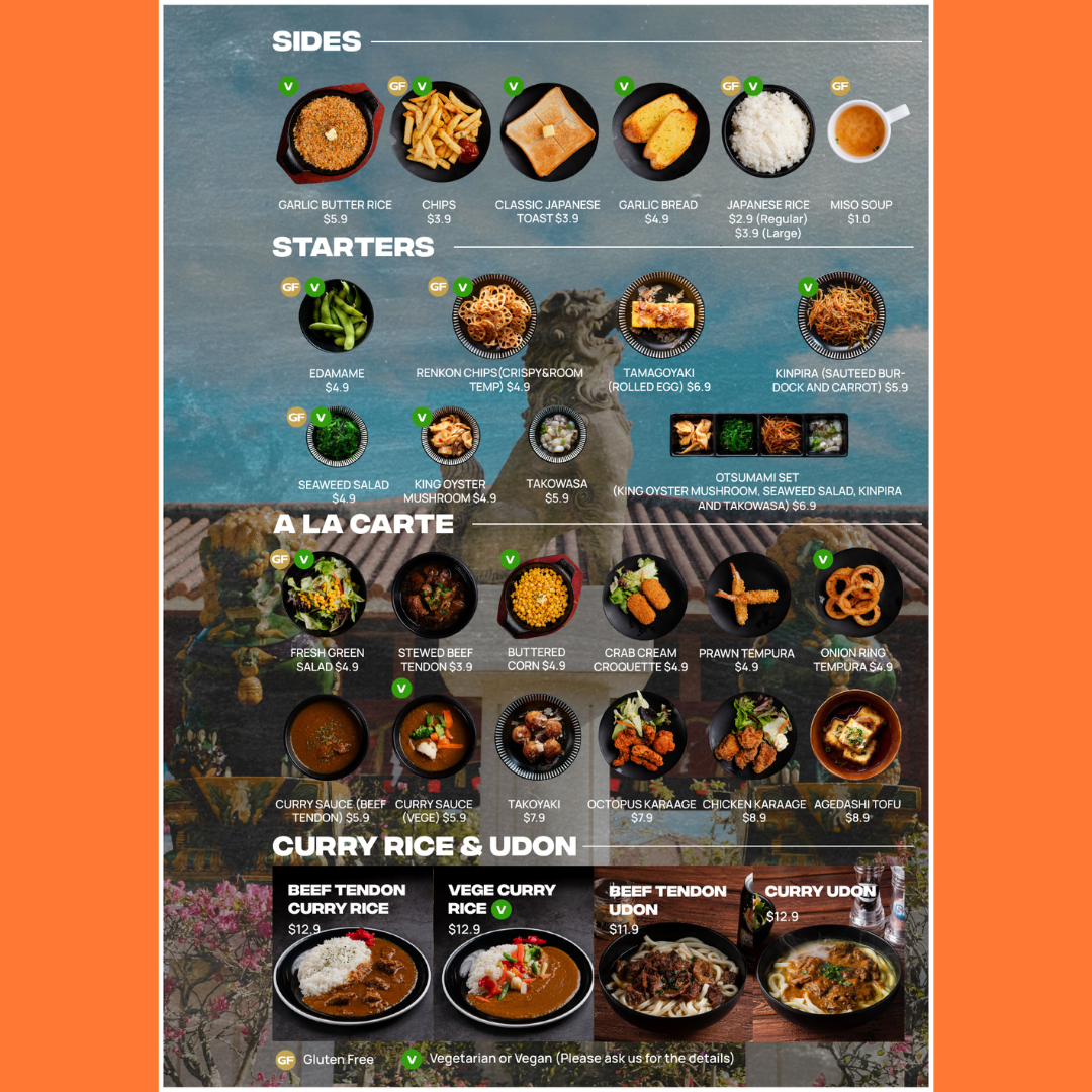 Menu, Yappari Steak Swanston Melbourne