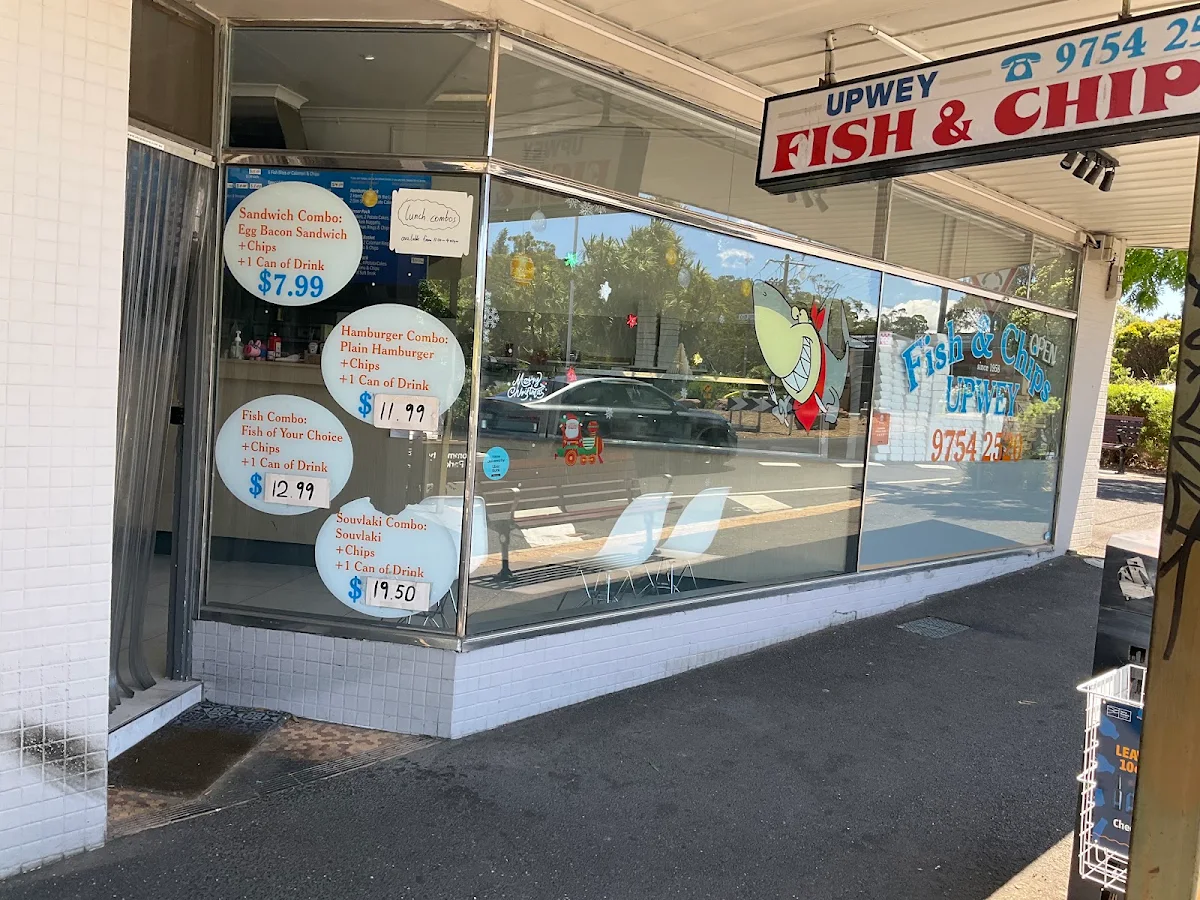 Menu, Upwey Fish & Chips
