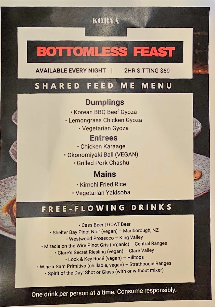 Menu, KORYA