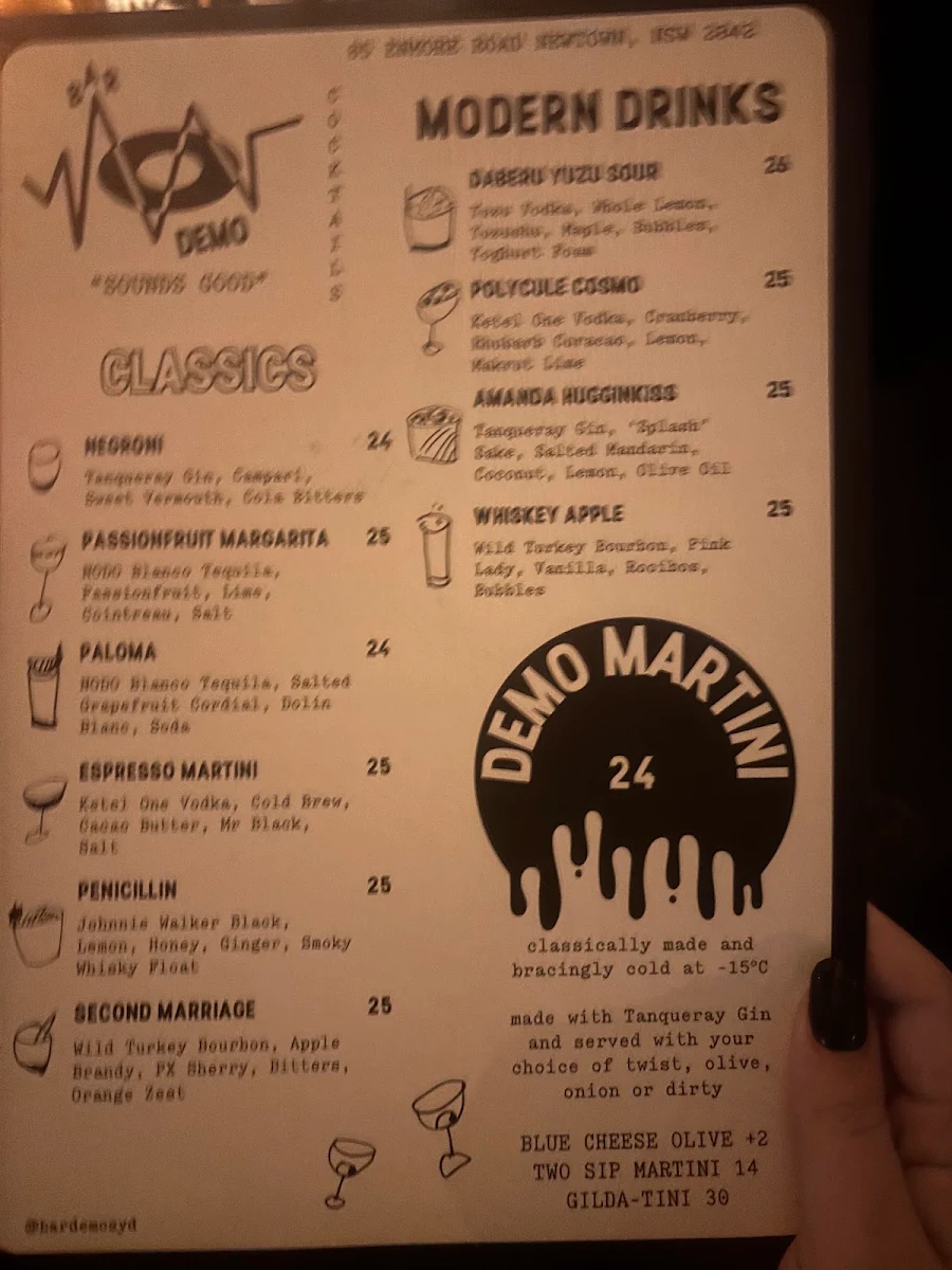 Menu, Bar DEMO