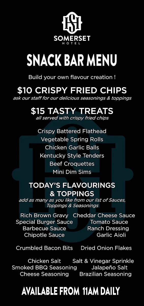 Menu, Somerset Hotel