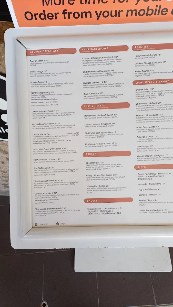 Menu, The Coffee Club