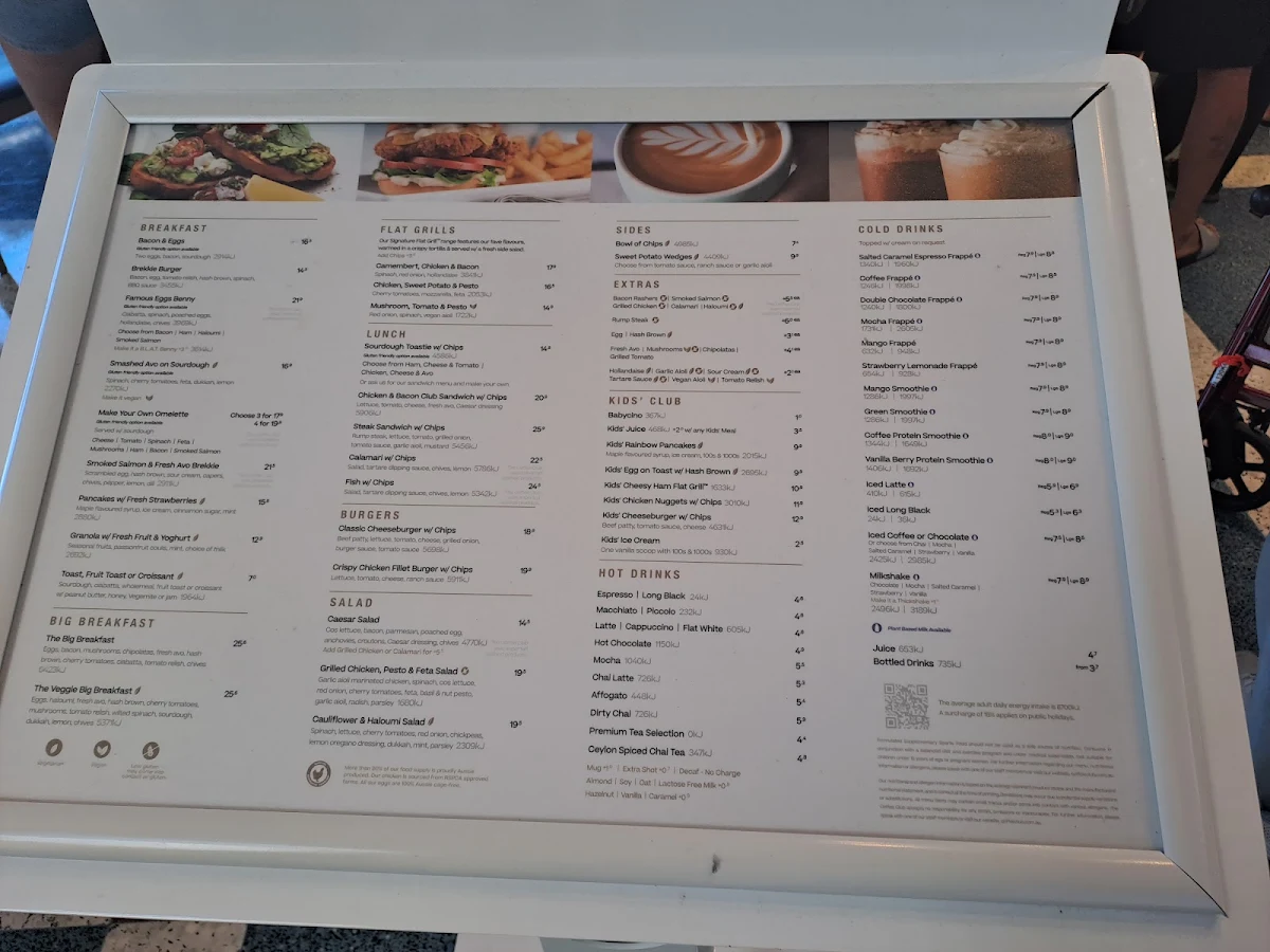 Menu, The Coffee Club