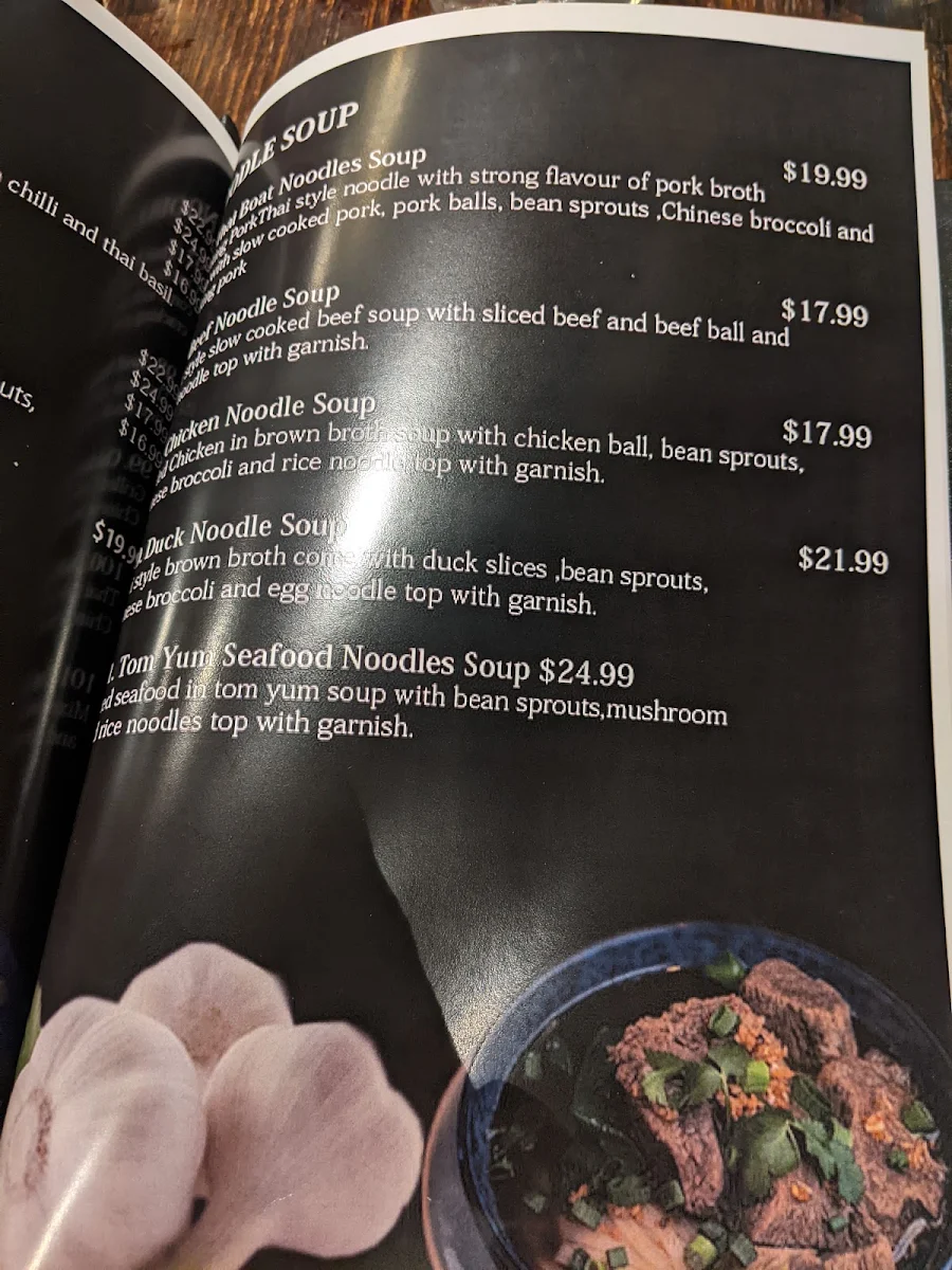 Menu, Nakorn Thai Restaurant & Bar