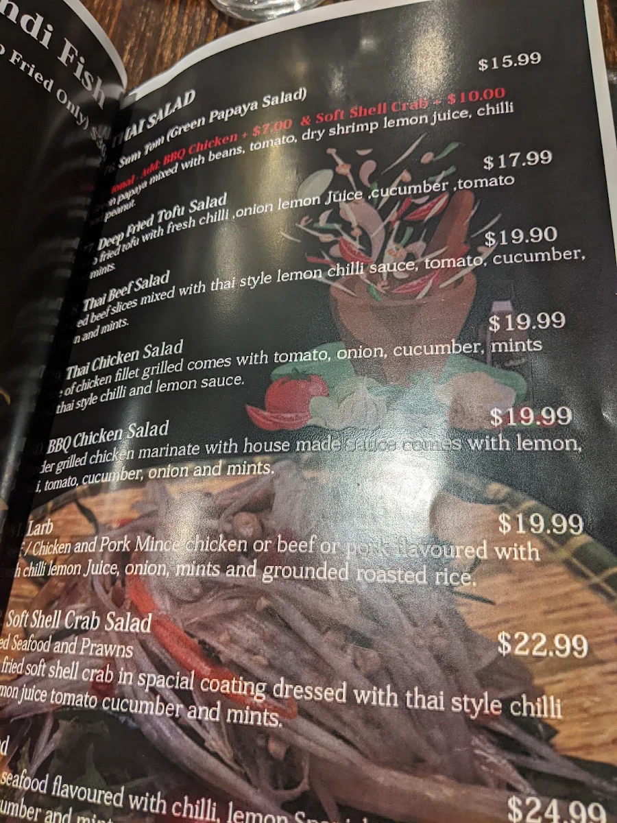 Menu, Nakorn Thai Restaurant & Bar