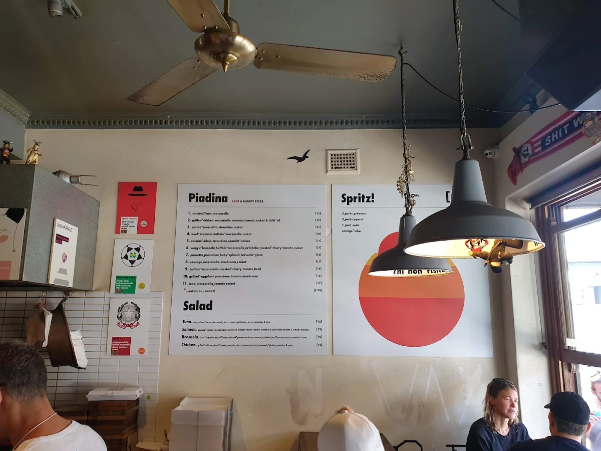 Menu, La Piadina (Bondi Beach) Est. 2008
