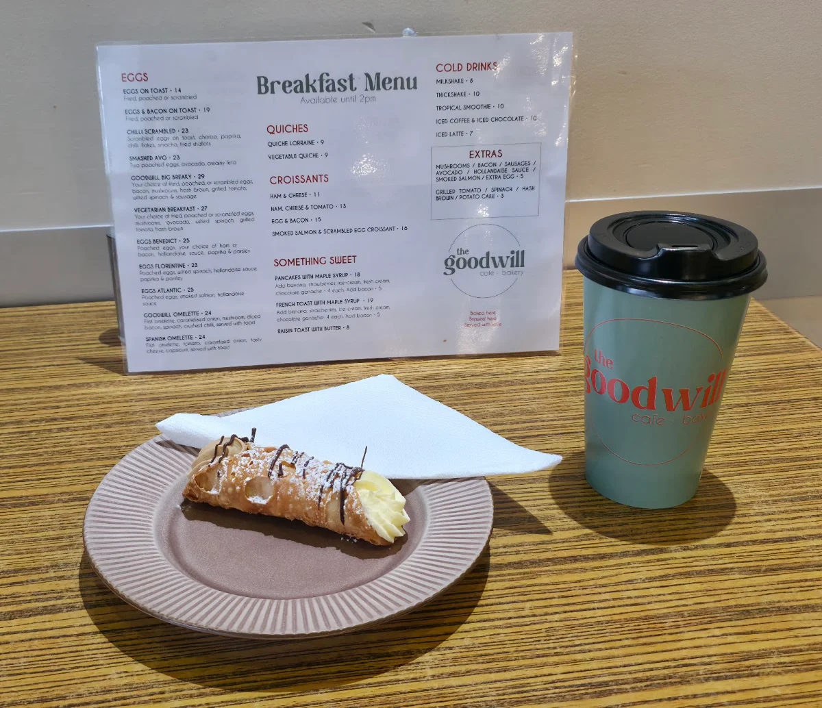 Menu, The Goodwill Cafe