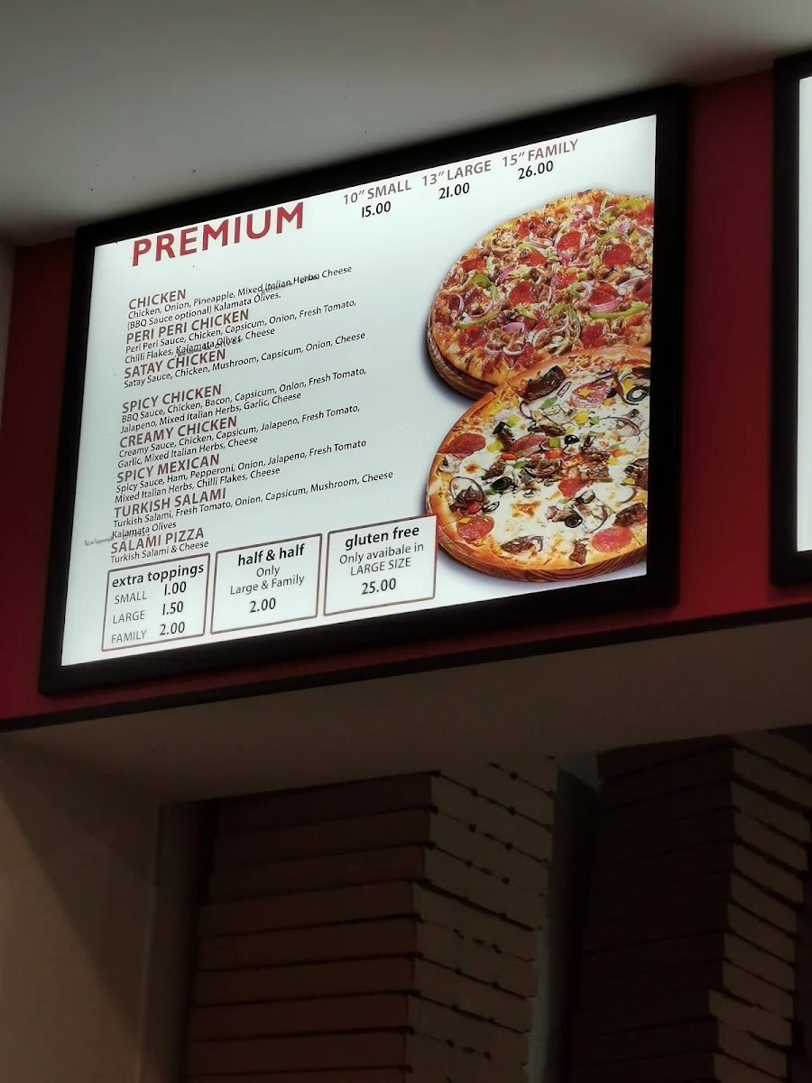 Menu, Noranda Pizza