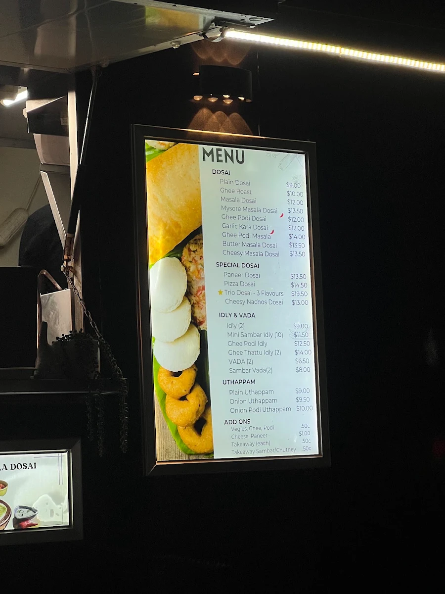 Menu, Dosai on Main North Road