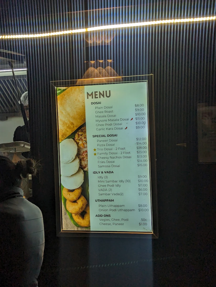 Menu, Dosai on Main North Road