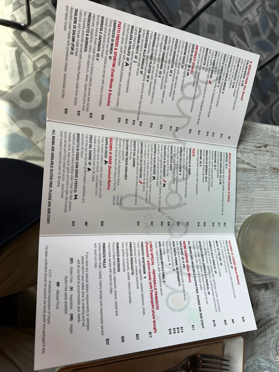 Menu, Pappagallo