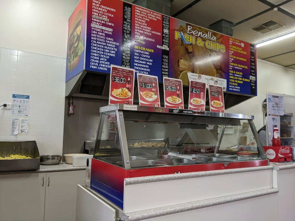 Menu, Benalla fish and chips