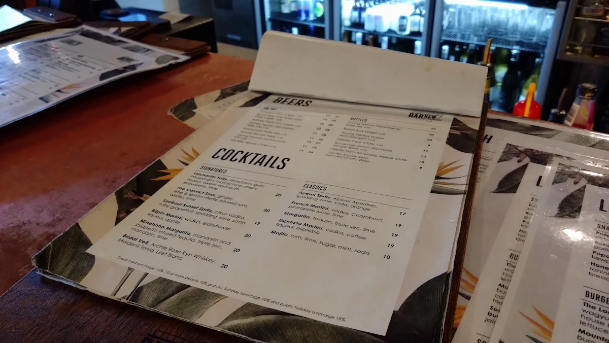 Menu, Bar NSW