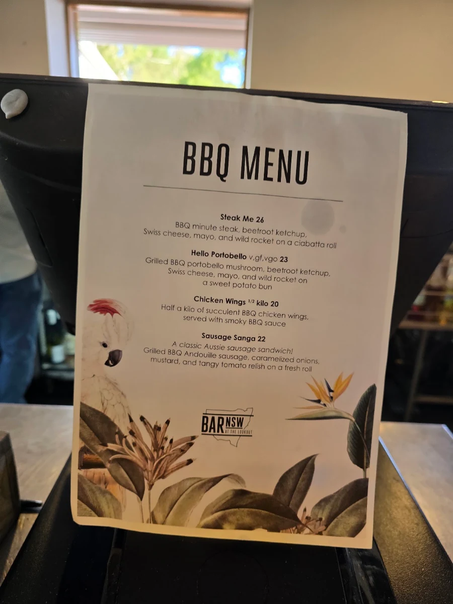 Menu, Bar NSW
