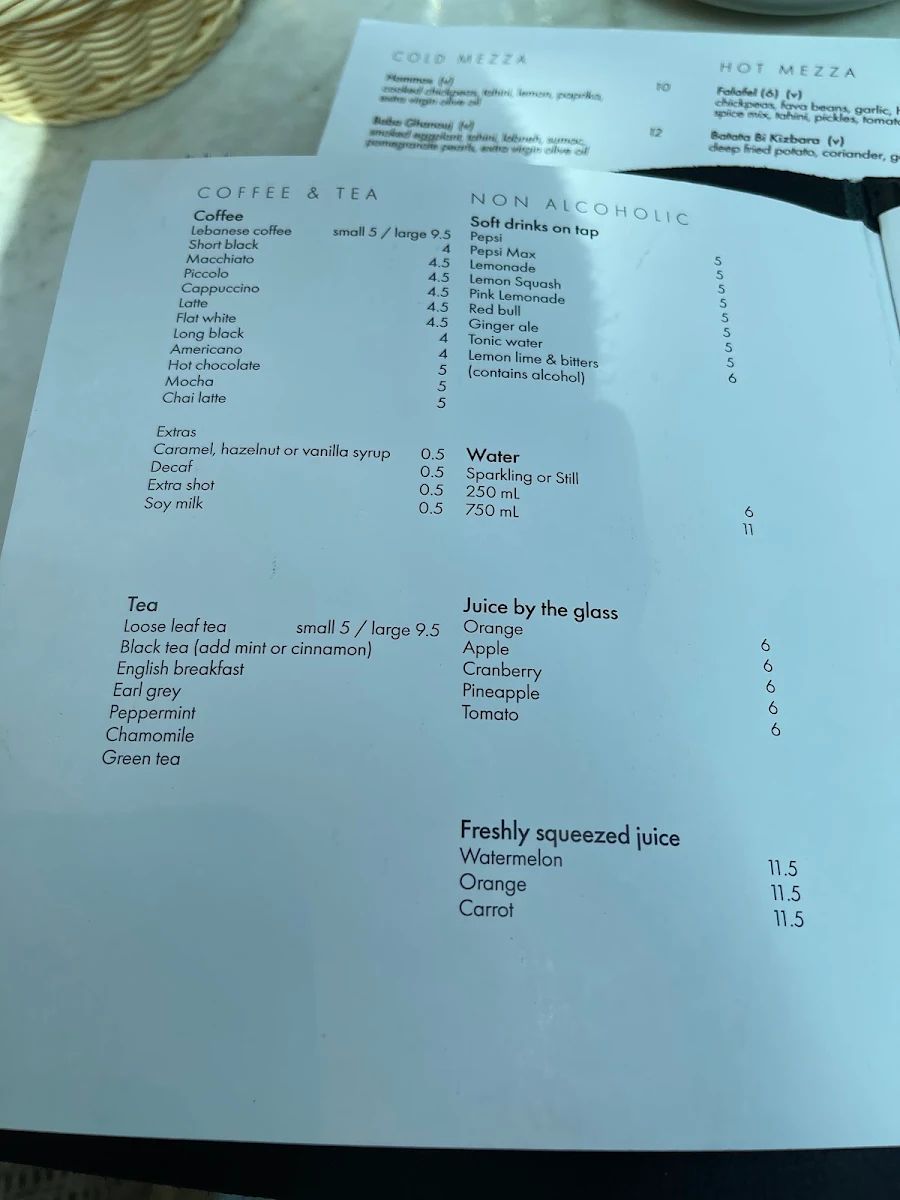 Menu, Al Aseel Restaurant Bankstown