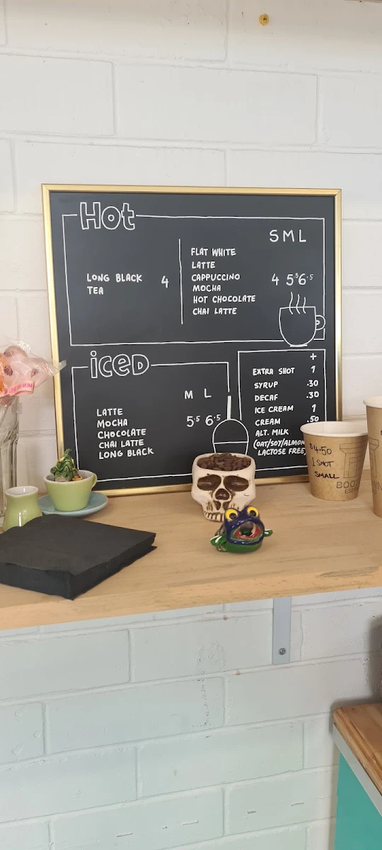 Menu, Bootown Espresso