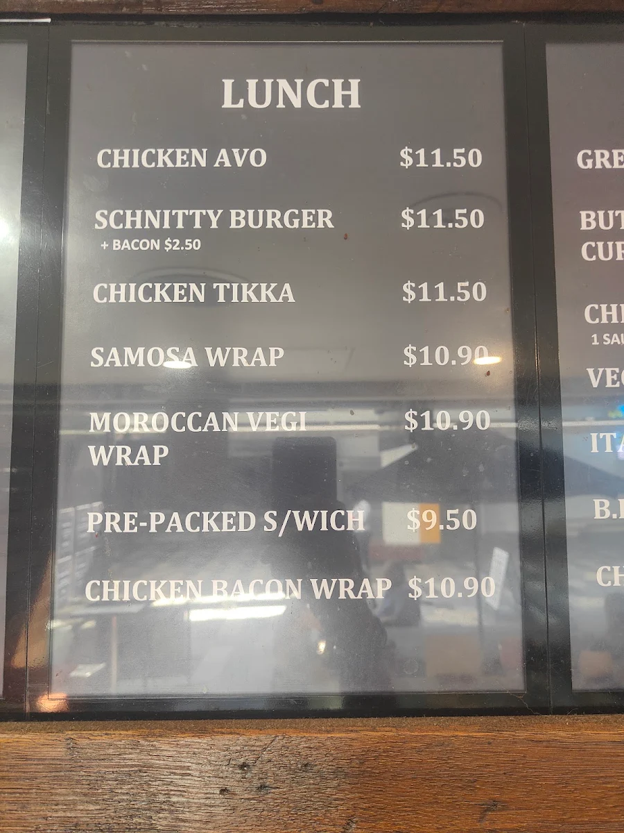 Menu, Mister Bean Espresso