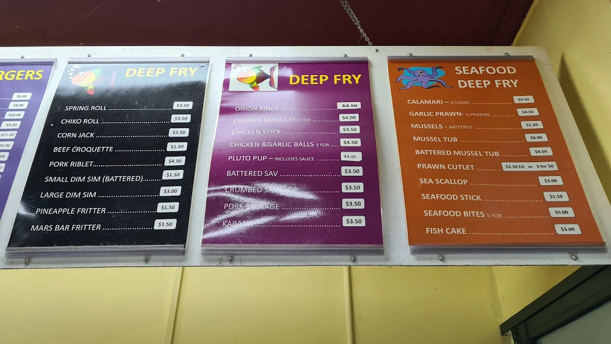 Menu, Narangba Fish and Chippery