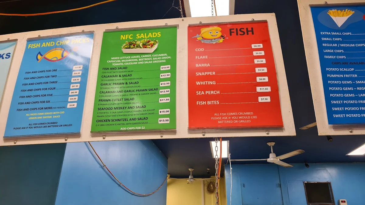 Menu, Narangba Fish and Chippery