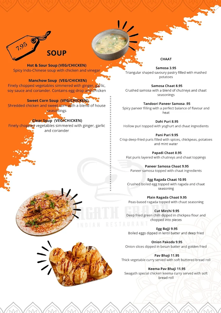 Menu, Swagath Grand Ringwood
