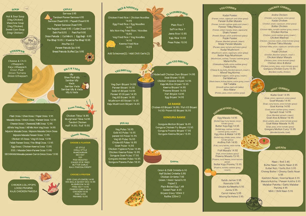 Menu, Swagath Grand Ringwood