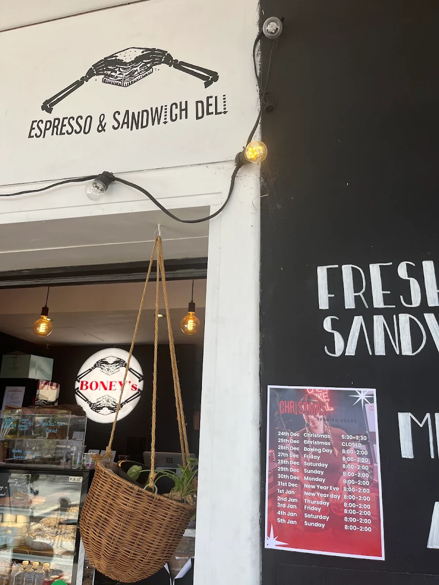 Menu, Boney's Espresso & Sandwich Deli