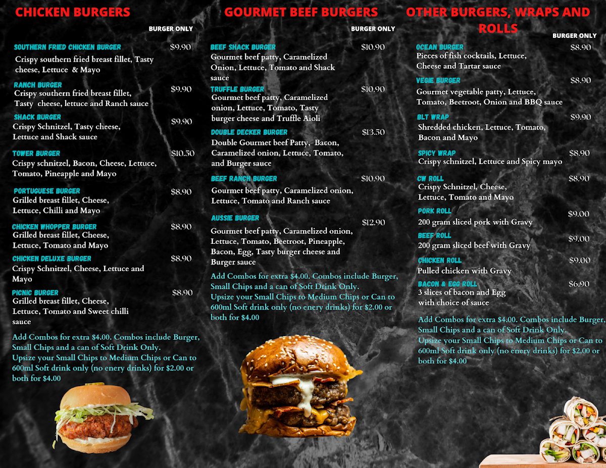 Menu, Chicken Wizard