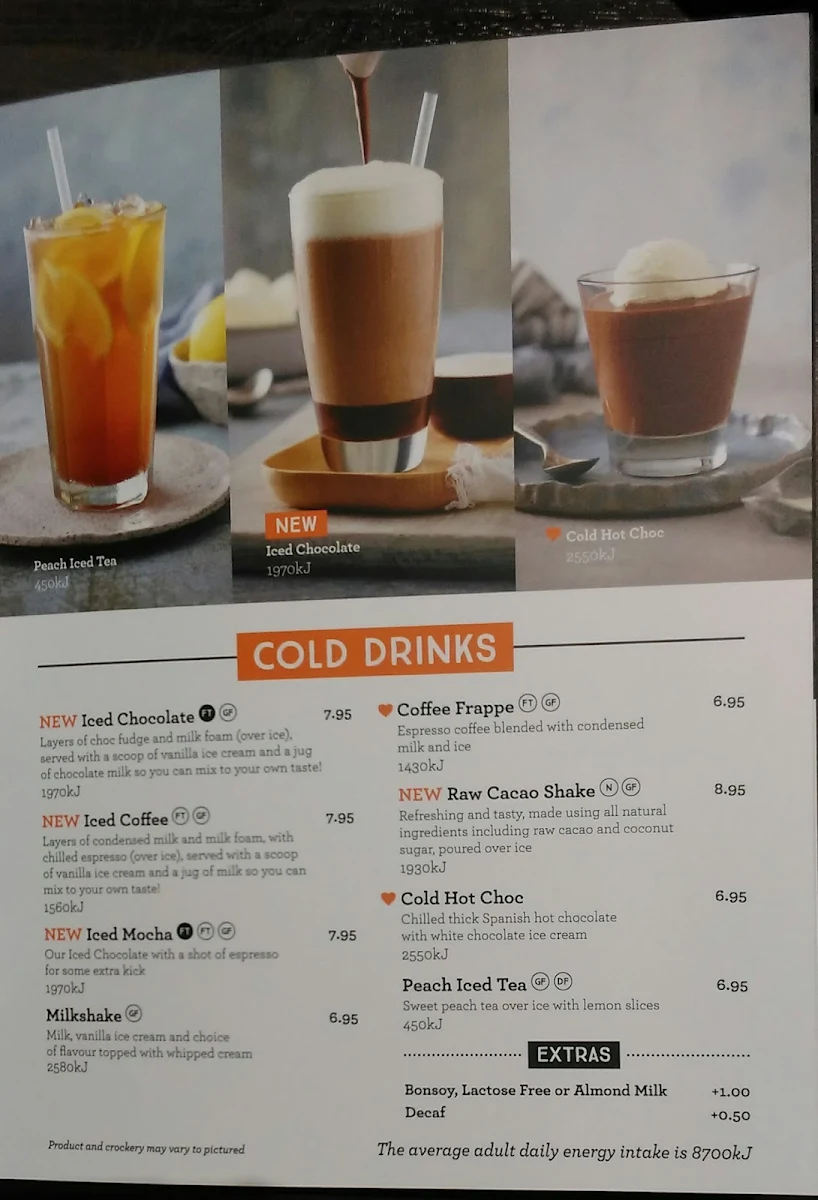 Menu, San Churro Penrith