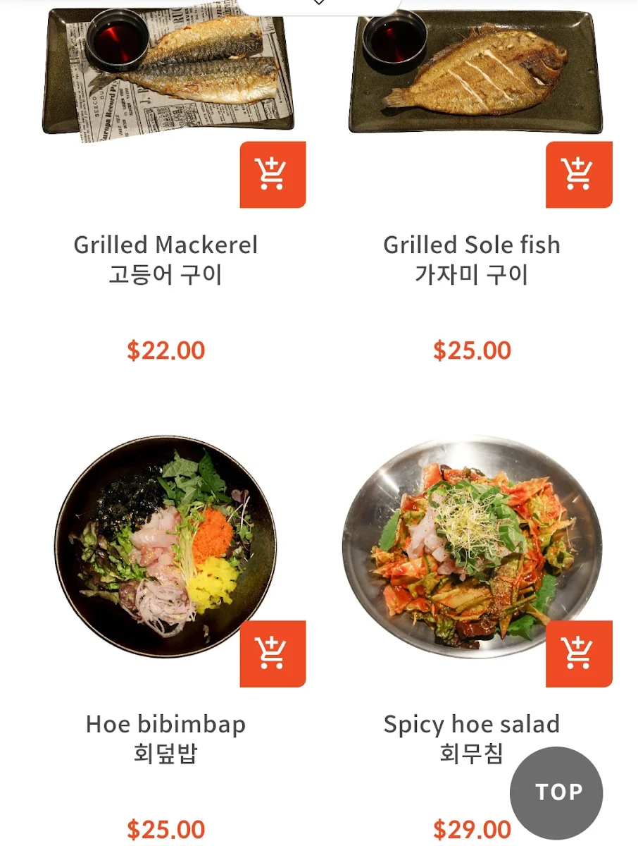 Menu, Sokcho