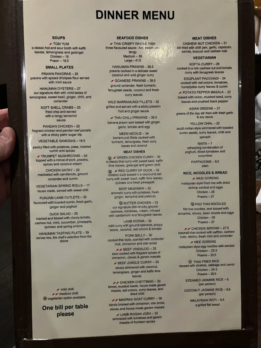 Menu, Hanuman