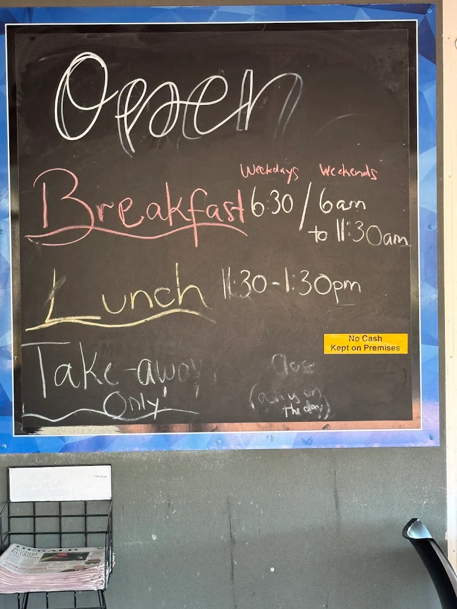 Menu, Coogee Beach Cafe