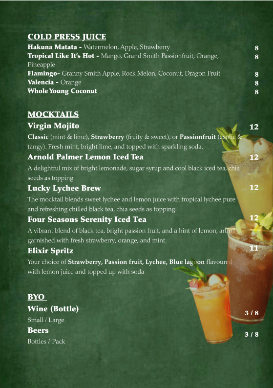 Menu, Com Nha Vietnamese Restaurant