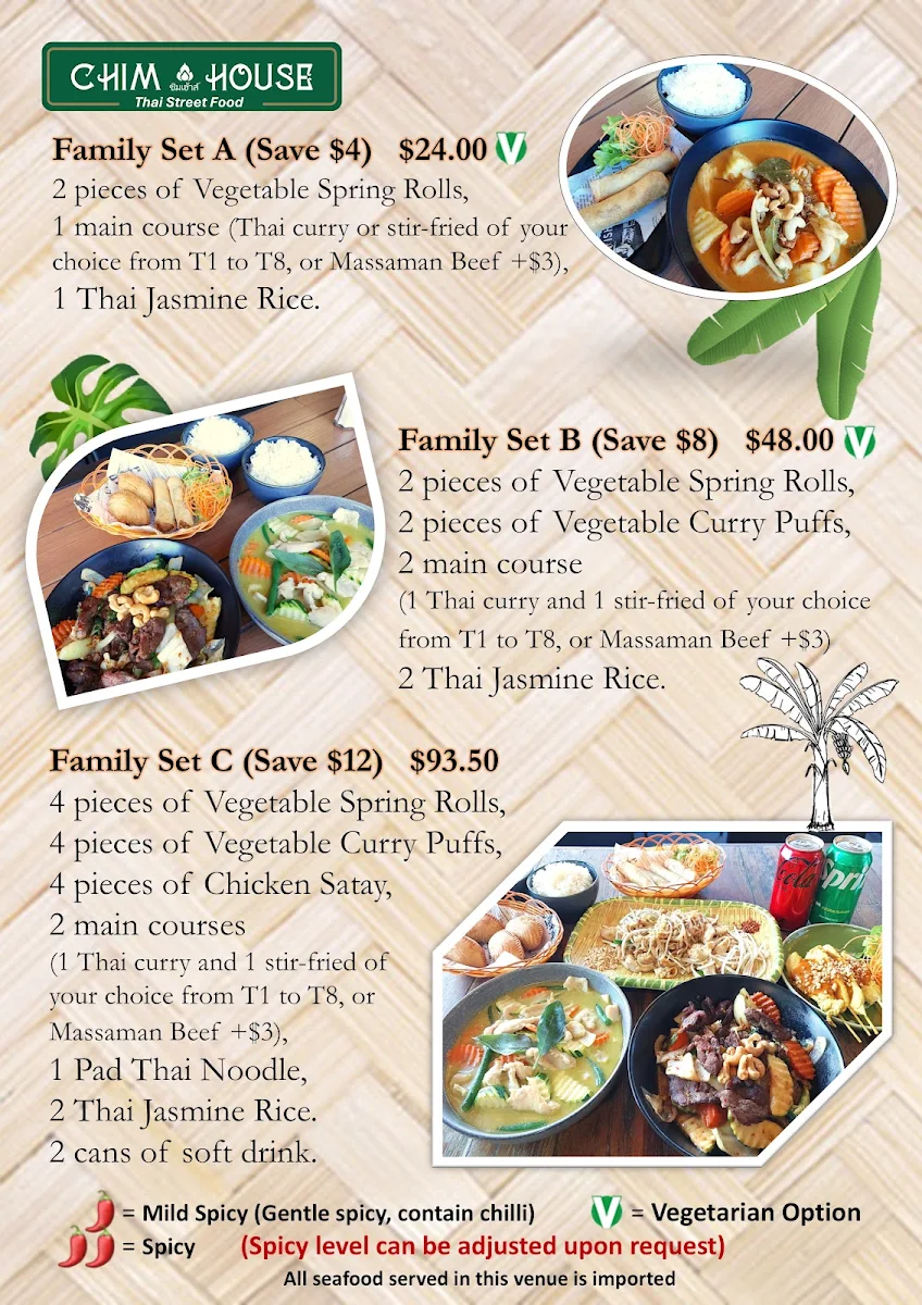 Menu, Chim House Thai Street Food