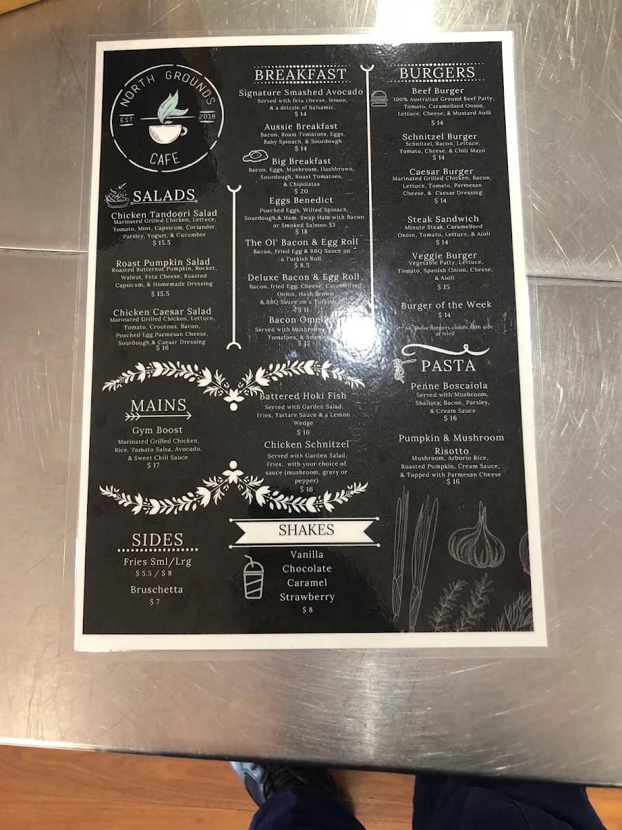 Menu, North Grounds Co