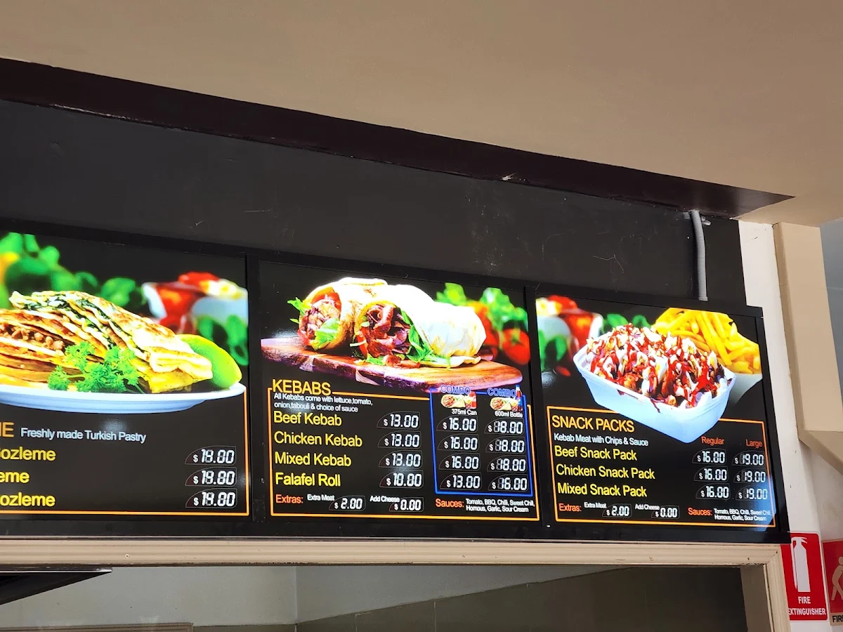Menu, Golden Flame Pizza & Kebab & Burgers