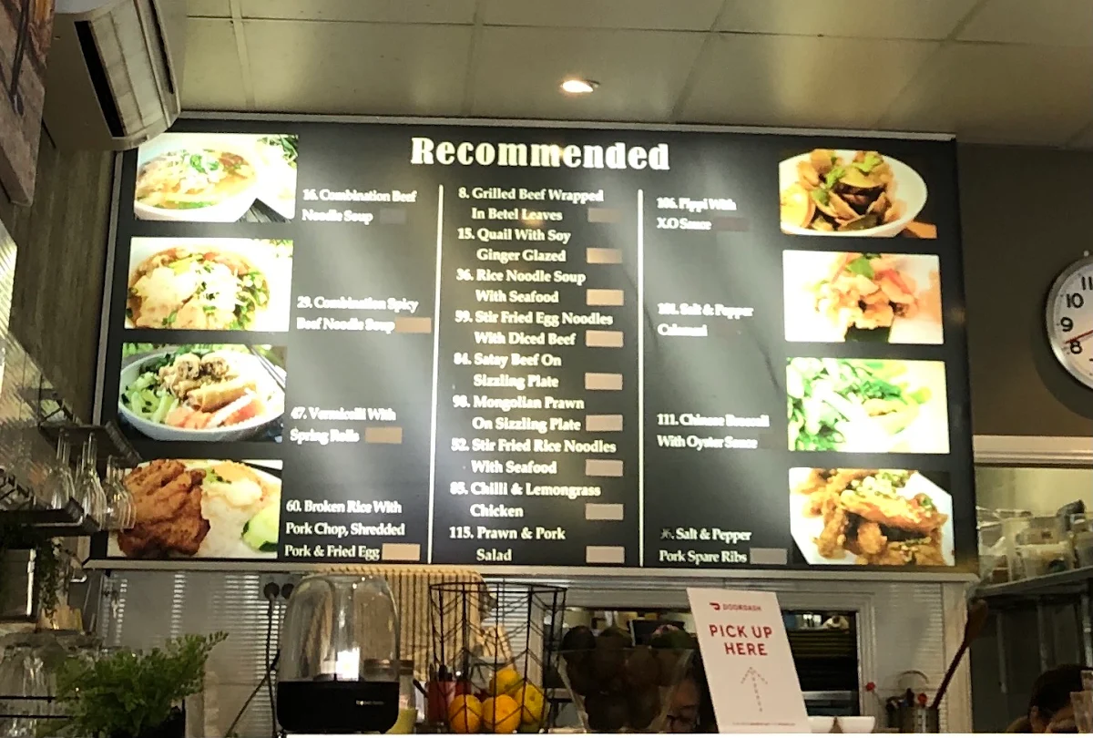 Menu, Street Phở