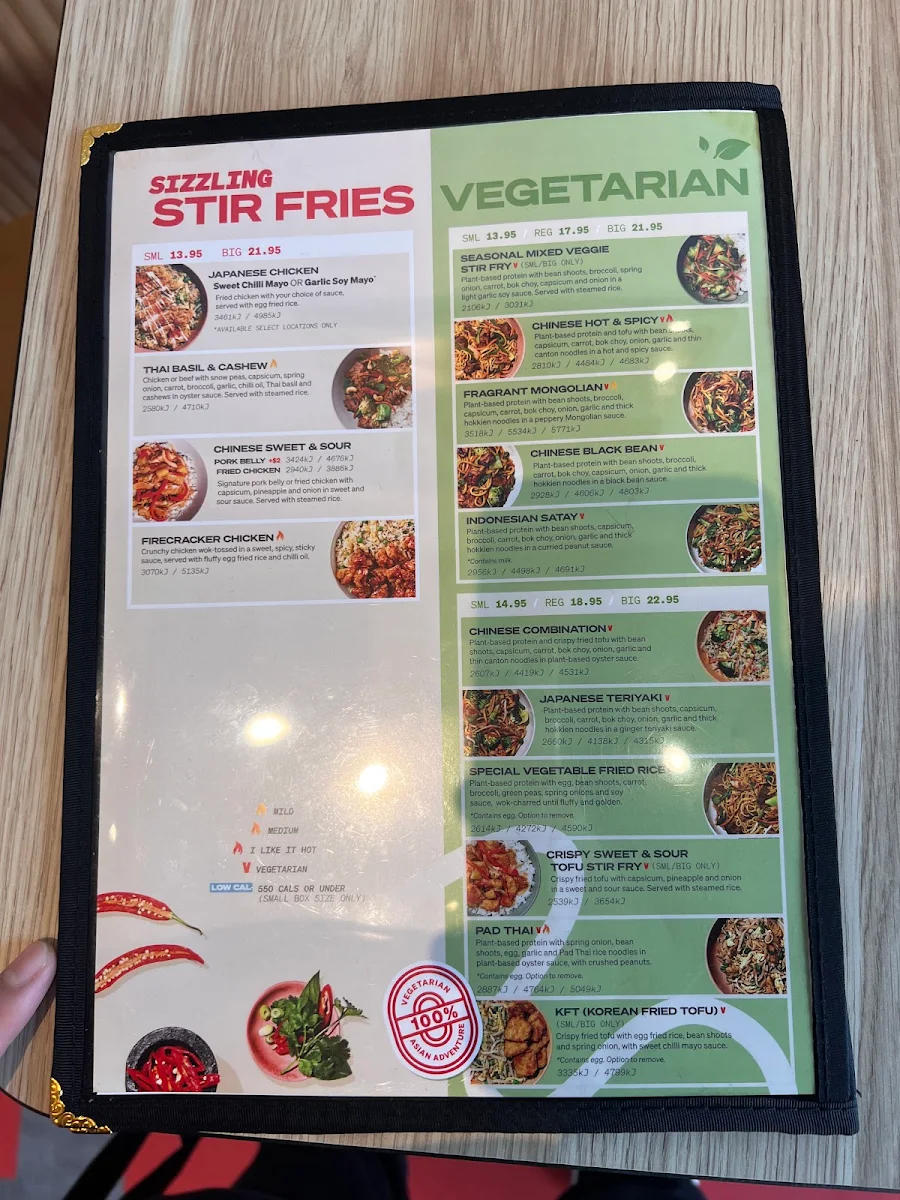 Menu, Noodle Box Tallawong