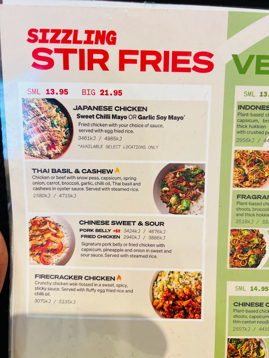 Menu, Noodle Box Tallawong