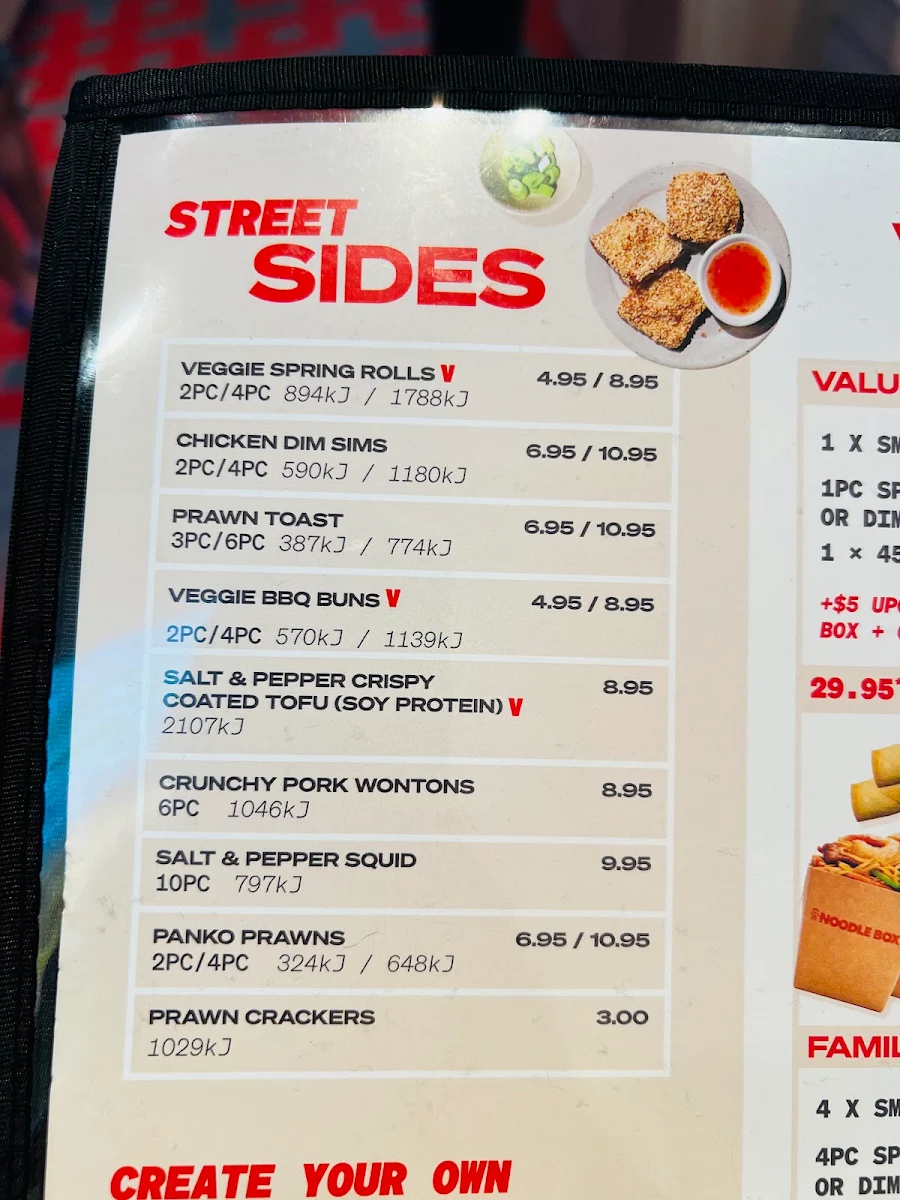 Menu, Noodle Box Tallawong