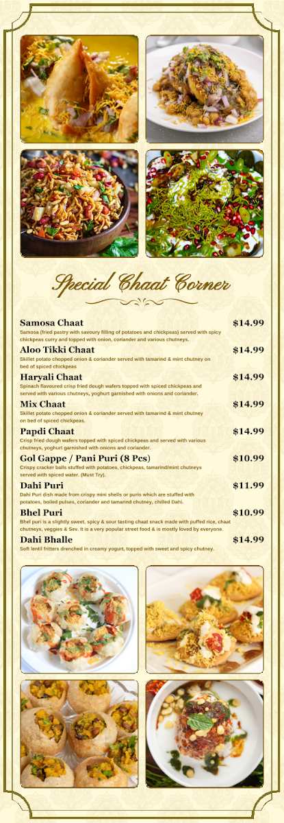 Menu, Festival India - Indian Restaurant and Banquet Hall