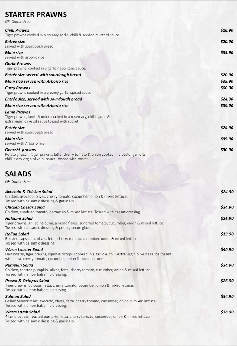 Menu, Purple Lounge (Food, Cocktail & Shisha Bar)