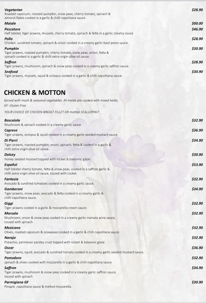 Menu, Purple Lounge (Food, Cocktail & Shisha Bar)