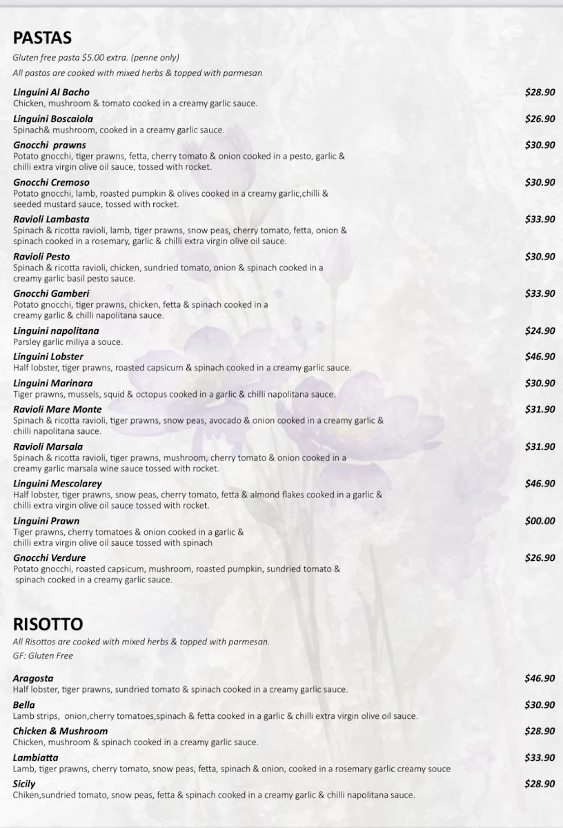 Menu, Purple Lounge (Food, Cocktail & Shisha Bar)