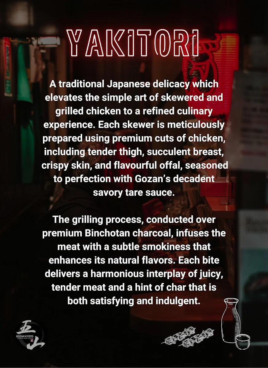 Menu, Gozan Kyoto Charcoal Grill Izakaya