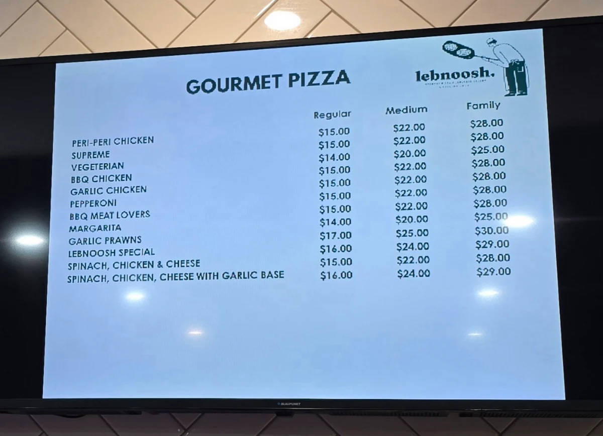 Menu, Lebnoosh - Get Your Yummy Manoush & Pizza !